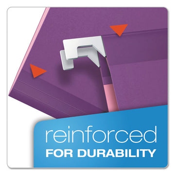 Pendaflex® Colored Reinforced Hanging Folders, Legal Size, 1-5-cut Tab, Violet, 25-box freeshipping - TVN Wholesale